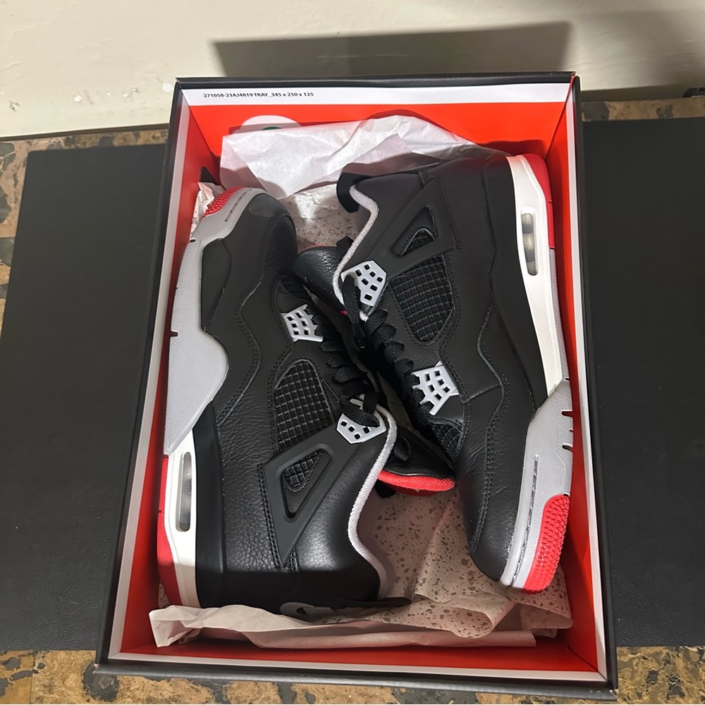 Nike Air Jordan 4 Retro Black/Grey/Red Men’s Sneakers